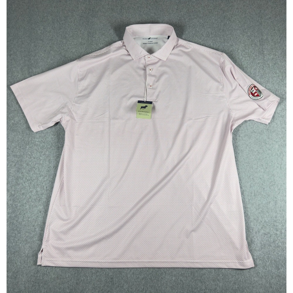 Horn Legend GP1 Polo Shirt Mens XL Red White Black Geo Rare Exclusive Bamboo NEW
